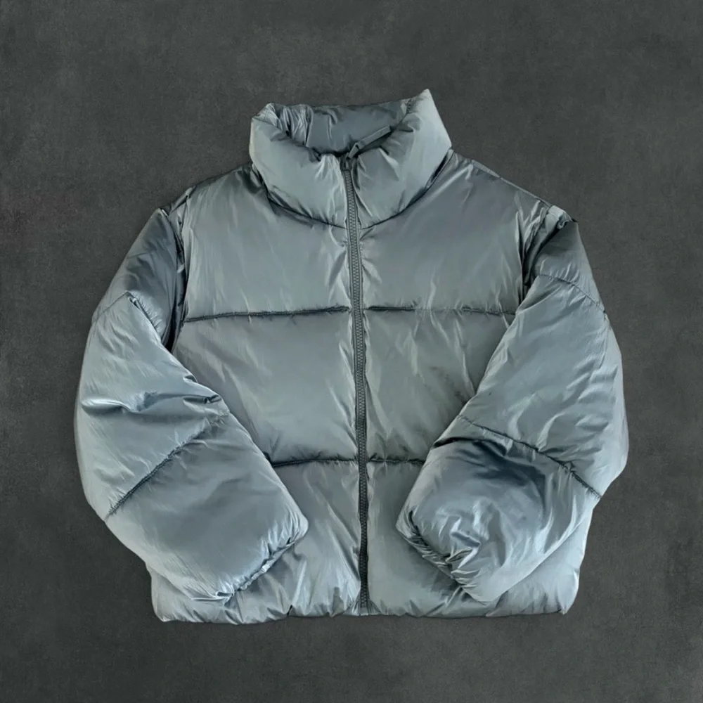 Old Navy Silver Puffer Jacket - Picture 2 of 5